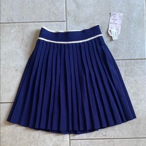Willow & Wind NWT Navy Pleated Skirt Striped